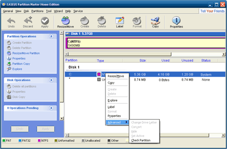 EASEUS Partition Master HE